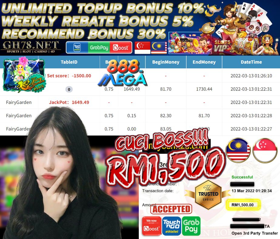 MEGA888 '' FAIRY GARDEN '' CUCI RM 1,500 ♥