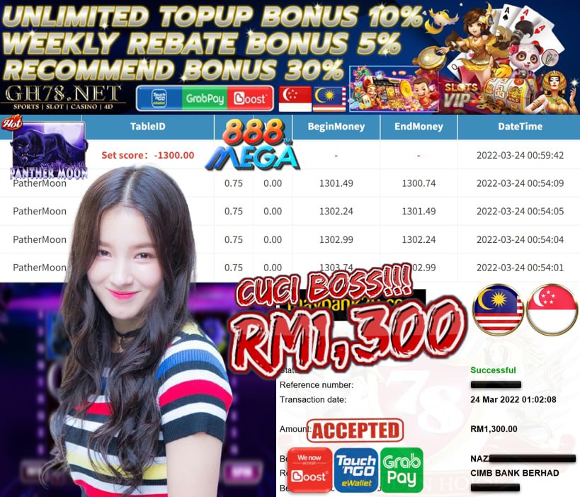 MEGA888 '' PANTHER MOON '' CUCI RM 1,300 ♥