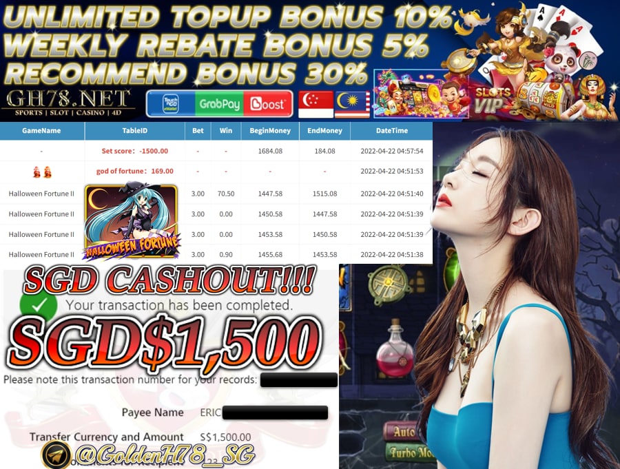 PUSSY888 '' HALLOWEEN FORTUNE '' CUCI SGD 1,500 ♥