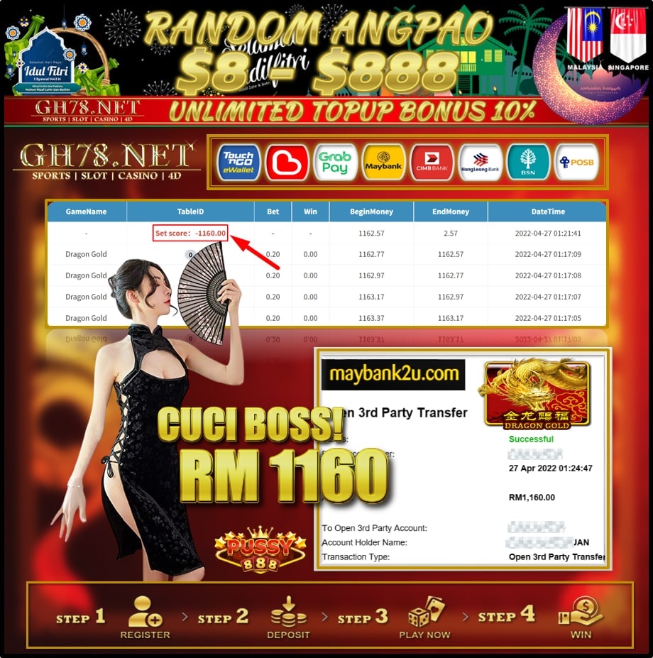 PUSSY888 '' DRAGON GOLD '' CUCI RM 1,160 ♥