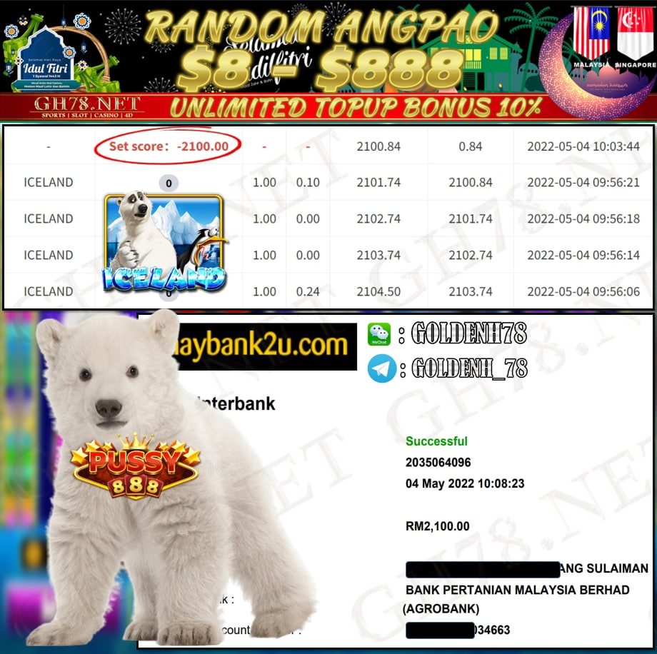 PUSSY888 '' ICELAND '' CUCI RM 2,100 ♥
