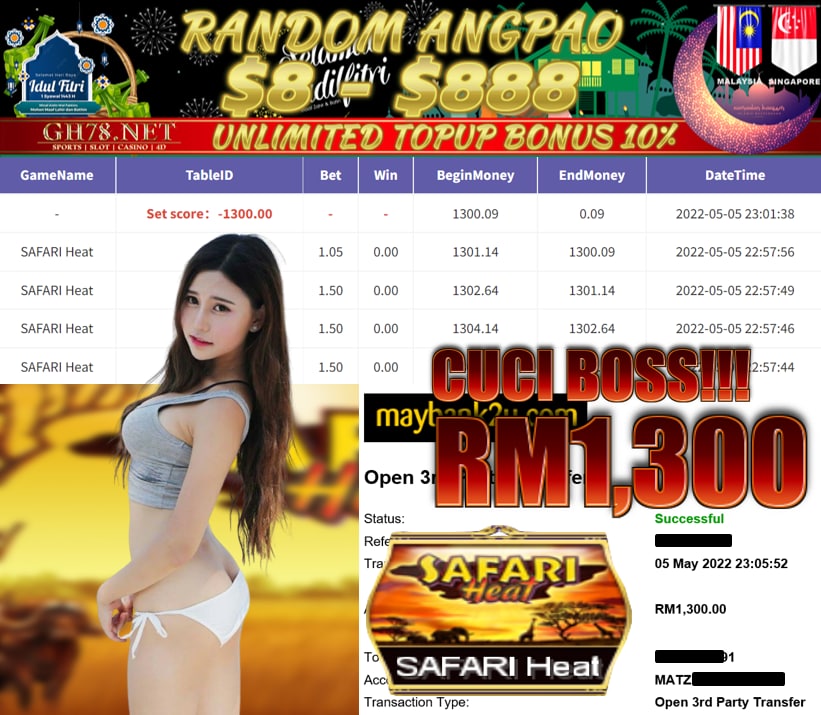 918KISS '' SAFARI HEAT '' CUCI RM 1,300 ♥