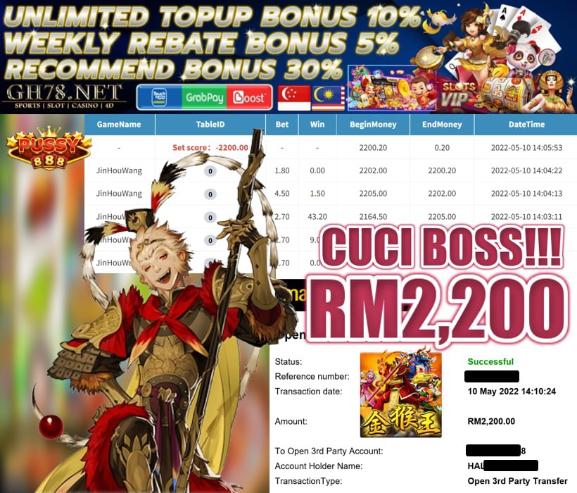 PUSSY888 '' JINHOUWANG '' CUCI RM 2,200 ♥
