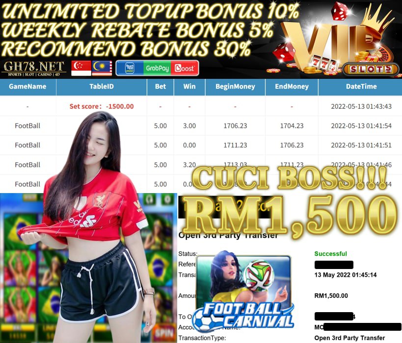 MEGA888 '' FOOTBALLL CARNIVAL '' CUCI RM 1,500 ♥