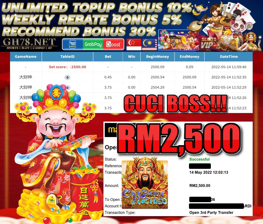 PUSSY888 '' CAISHEN RICHES '' CUCI RM 2,500 ♥