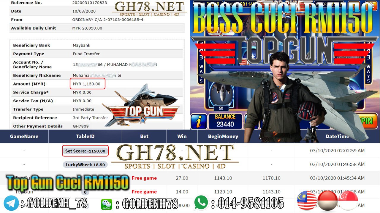 MEMBER MAIN XE88 GAME TOP GUN MINTA OUT RM1150!!!! 