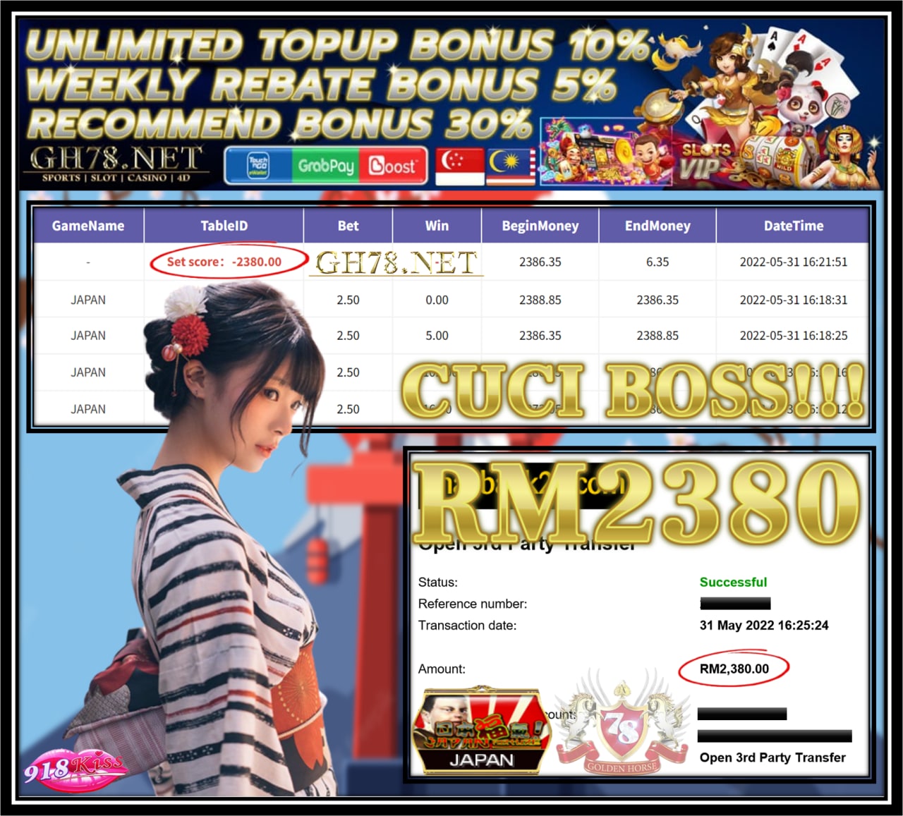 918KISS '' JAPAN FORTUNE '' CUCI RM2,380 ♥