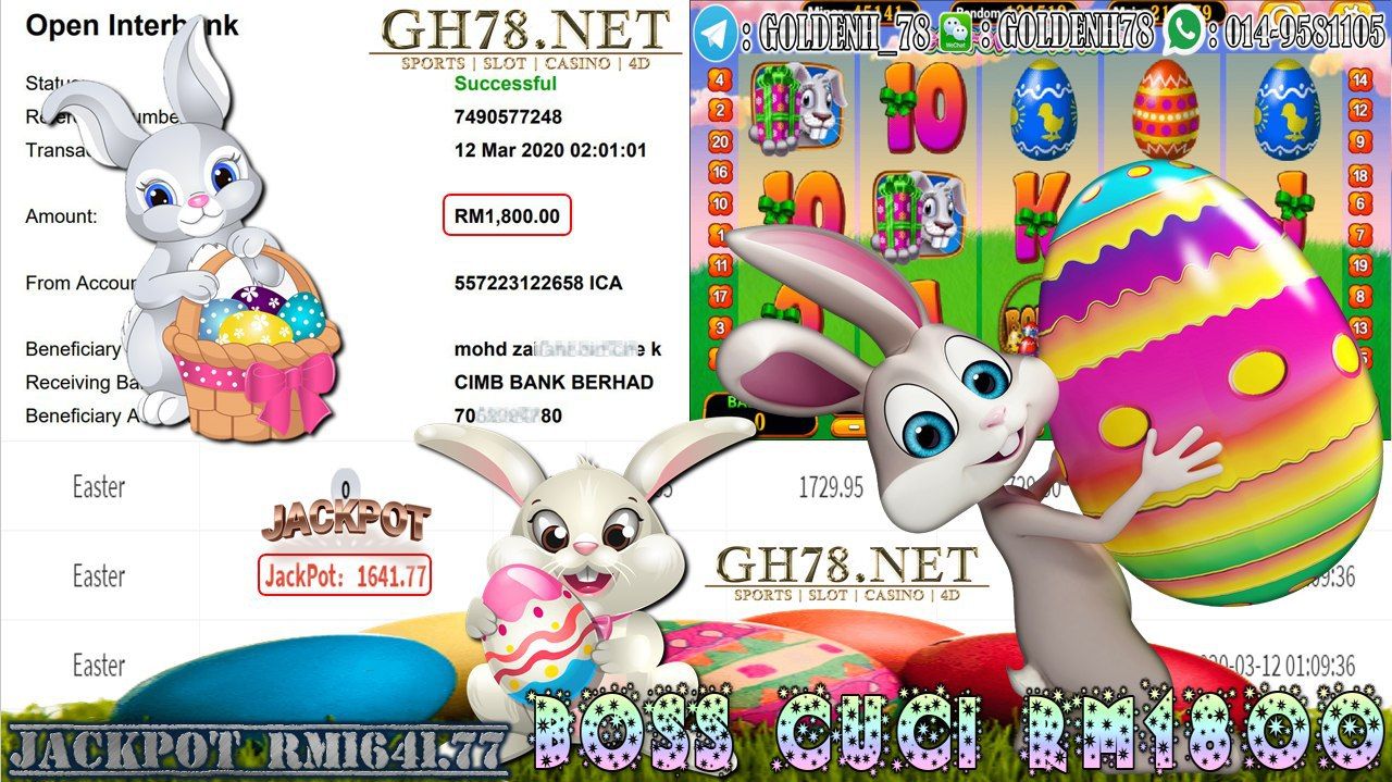 MEMBER MAIN 918KISS GAME EASTER MINTA OUT RM1800!!! 