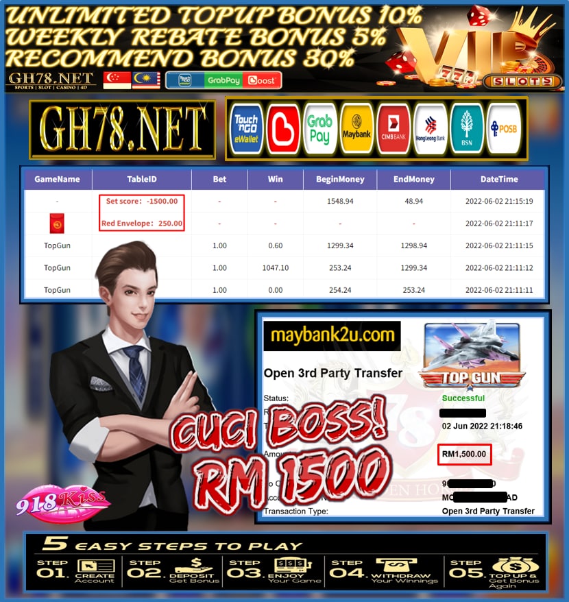 918KISS '' TOP GUN '' CUCI RM1,500 ♥