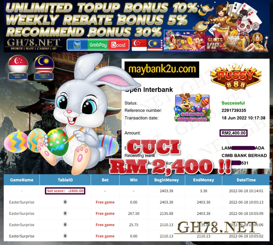 PUSSY888 '' EASTER SUPRISE '' CUCI RM2,400 ♥