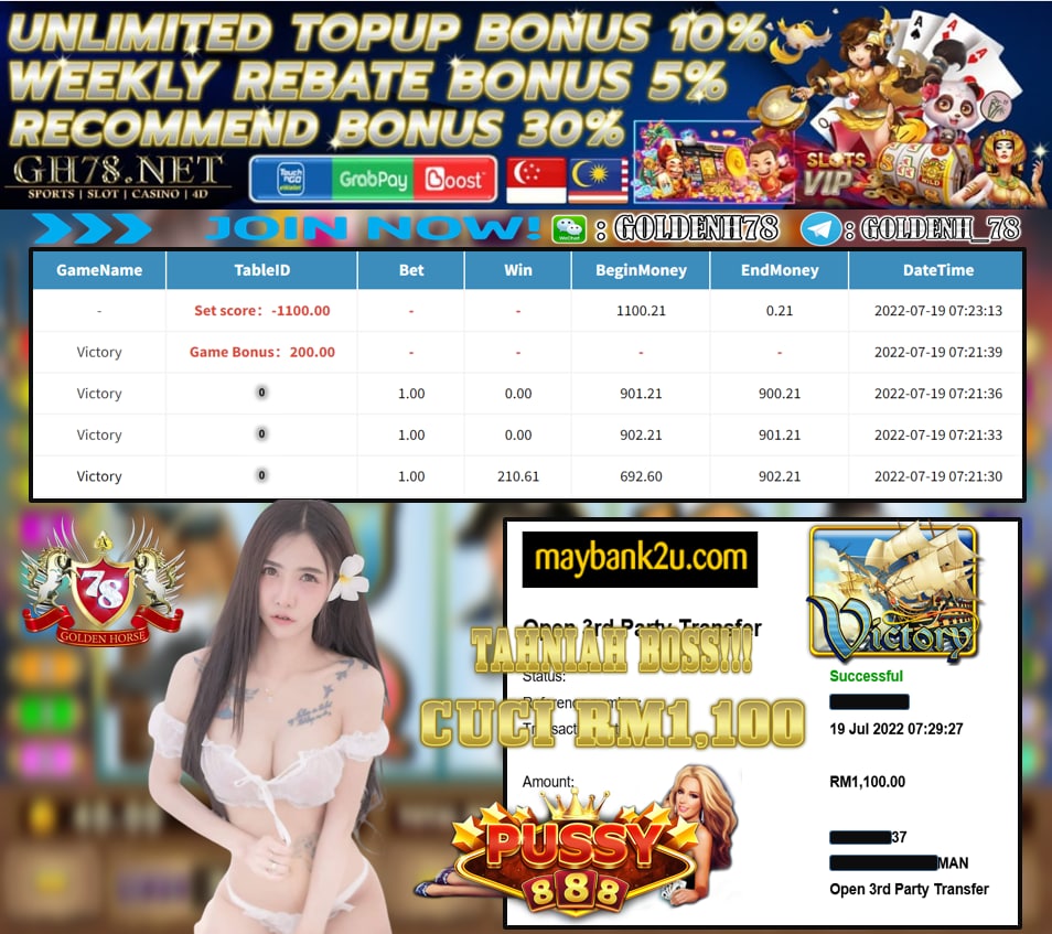 PUSSY888 '' VICTORY '' CUCI RM 1,100 ♥
