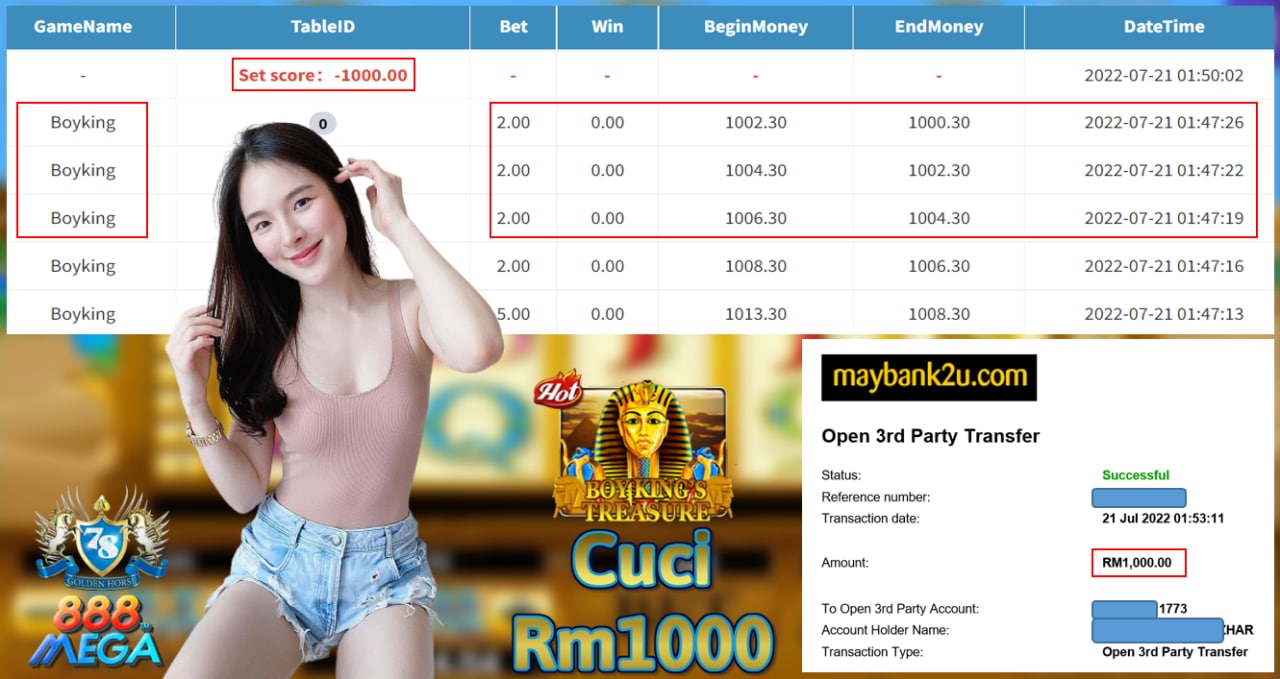 MEGA888 '' BOY KING '' CUCI RM 1,000 ♥