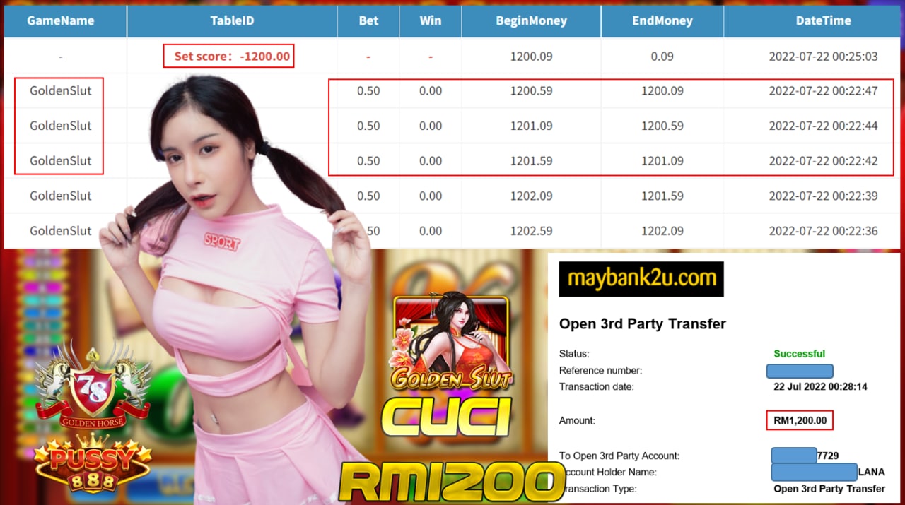 PUSSY888 '' GOLDEN SLUT '' CUCI RM 1,200 ♥