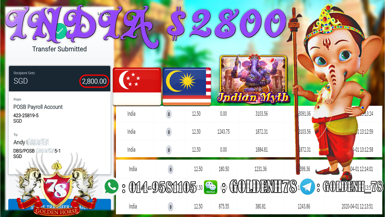 MEMBER MAIN 918KISS GAME INDIA MINTA OUT RM2800!!!