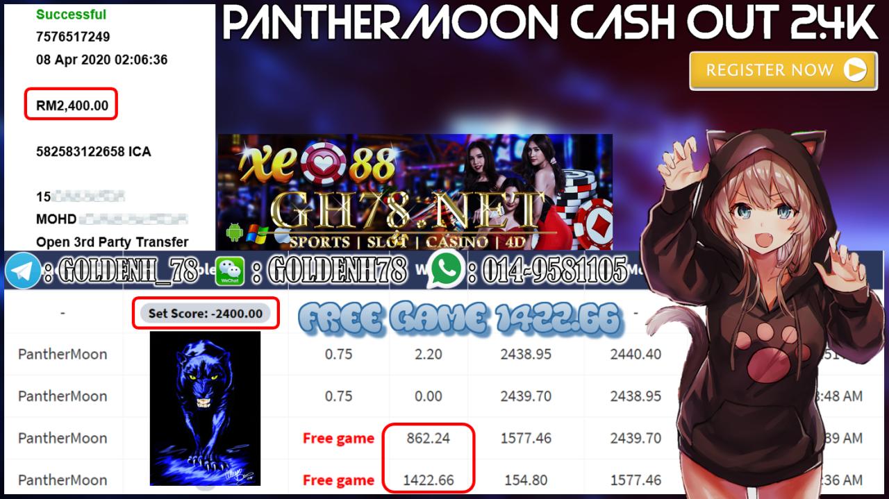 MEMBER MAIN XE88 GAME PANTHERMOON MINTA OUT RM2400!!!!