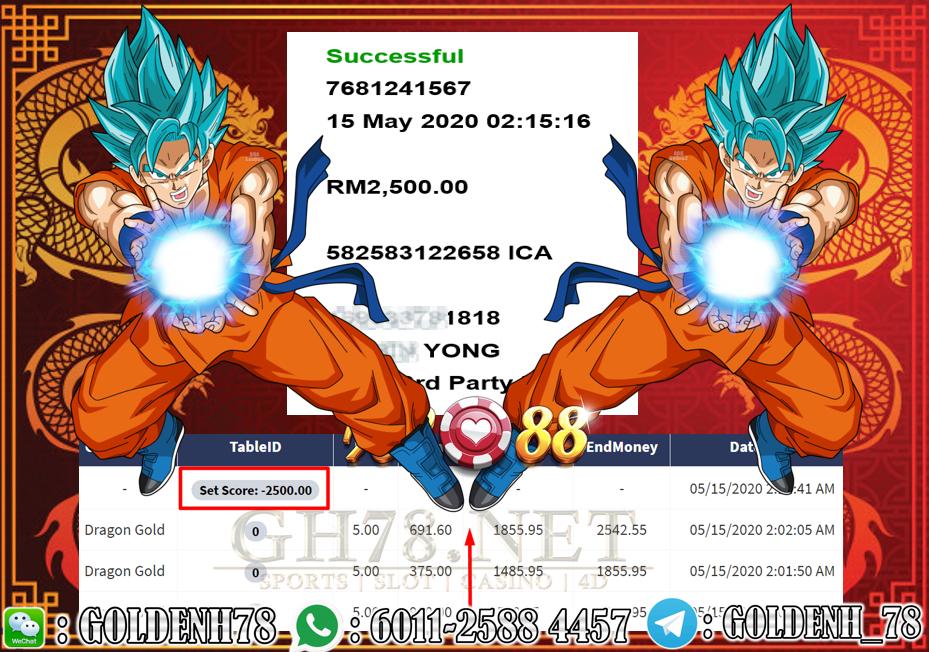 2020 NEW YEAR !!! MEMBER MAIN XE88, DRAGON GOLD , WITHDRAW RM2500 !!!