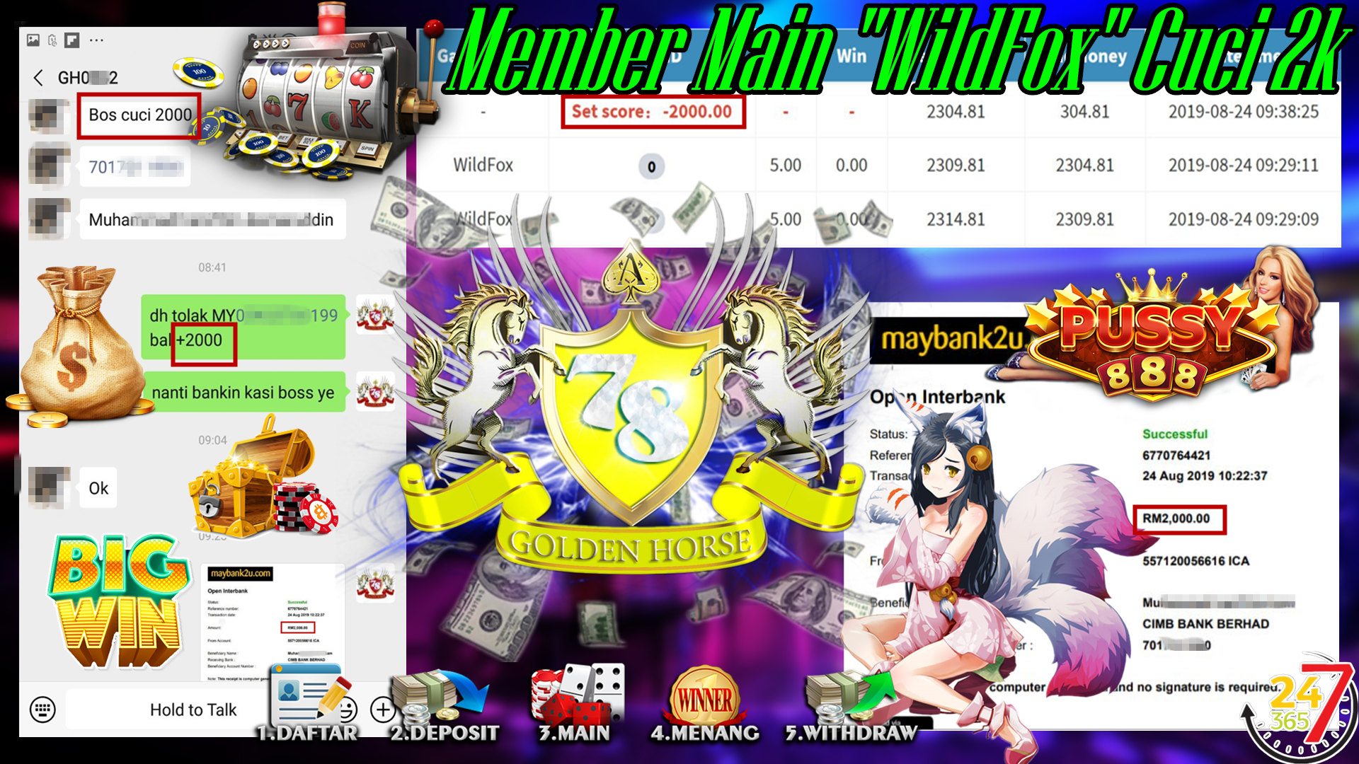 MEMBER MAIN GAME 918KISS FT.WILDFOX MINTA OUT RM2,000