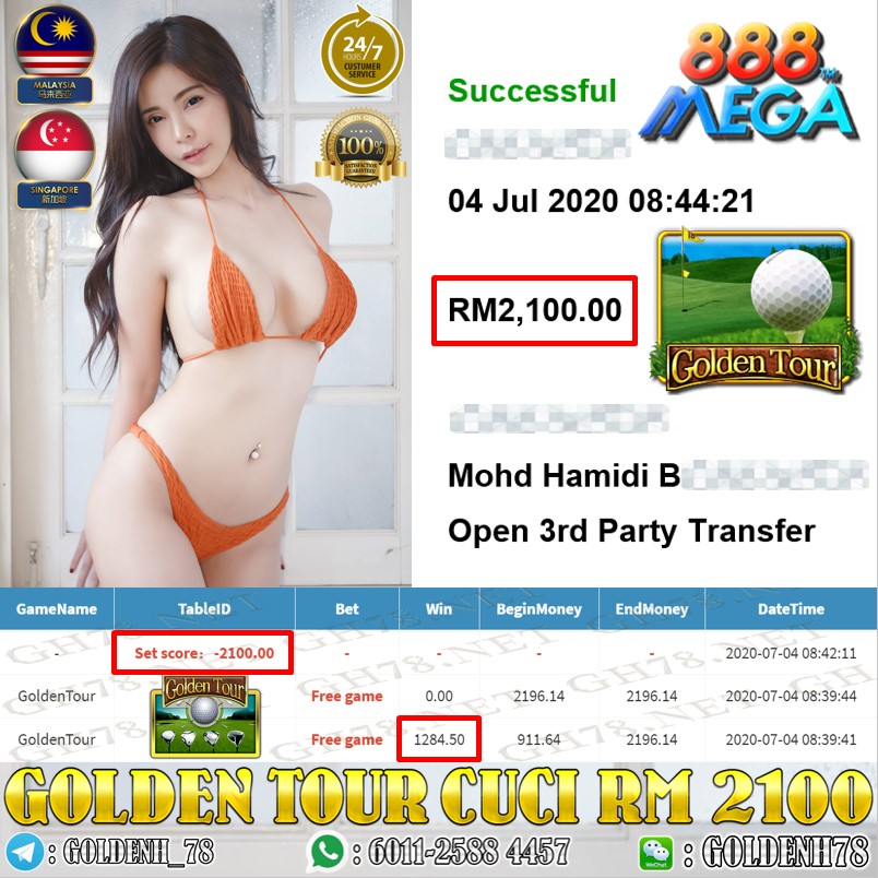 MEGA888 GOLDENTOUR CUCI RM2100 