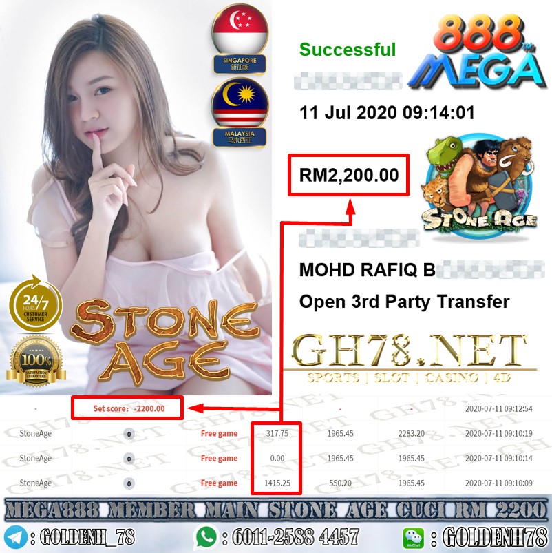 MEGA888 MEMBER MAIN STONEAGE CUCI RM2200