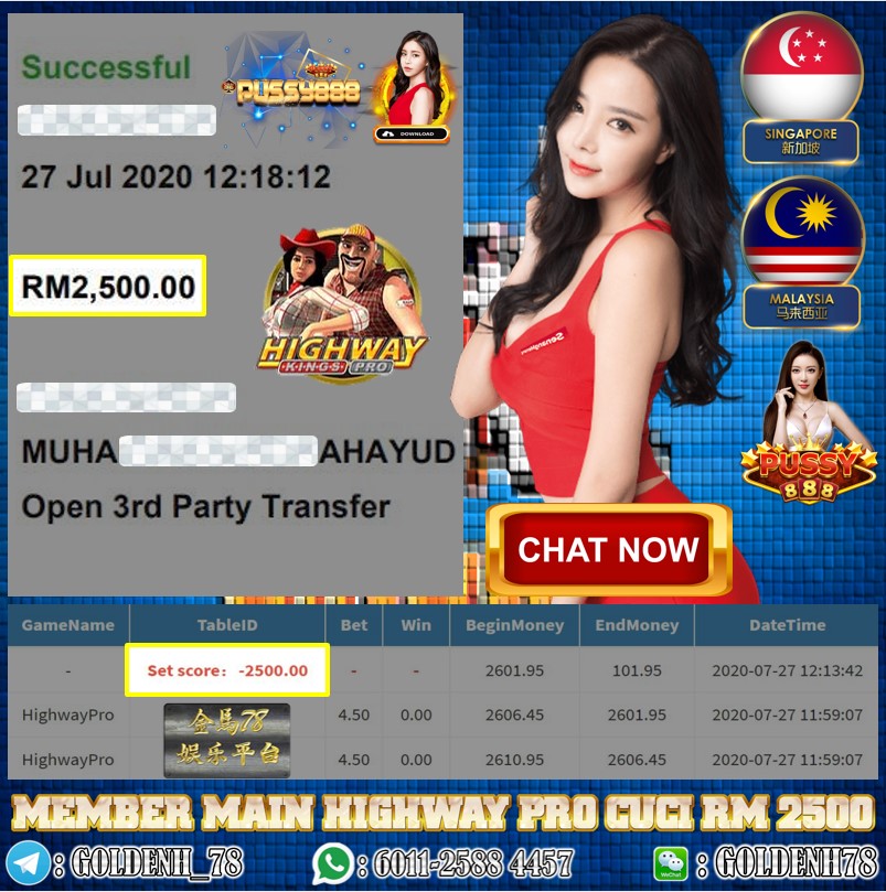 PUSSY888 MEMBER MAIN GAME HIGHWAY PRO CUCI RM2500