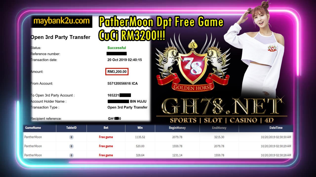 PATHERMOON DPT FREE GAME CASH OUT RM3200!!! 
