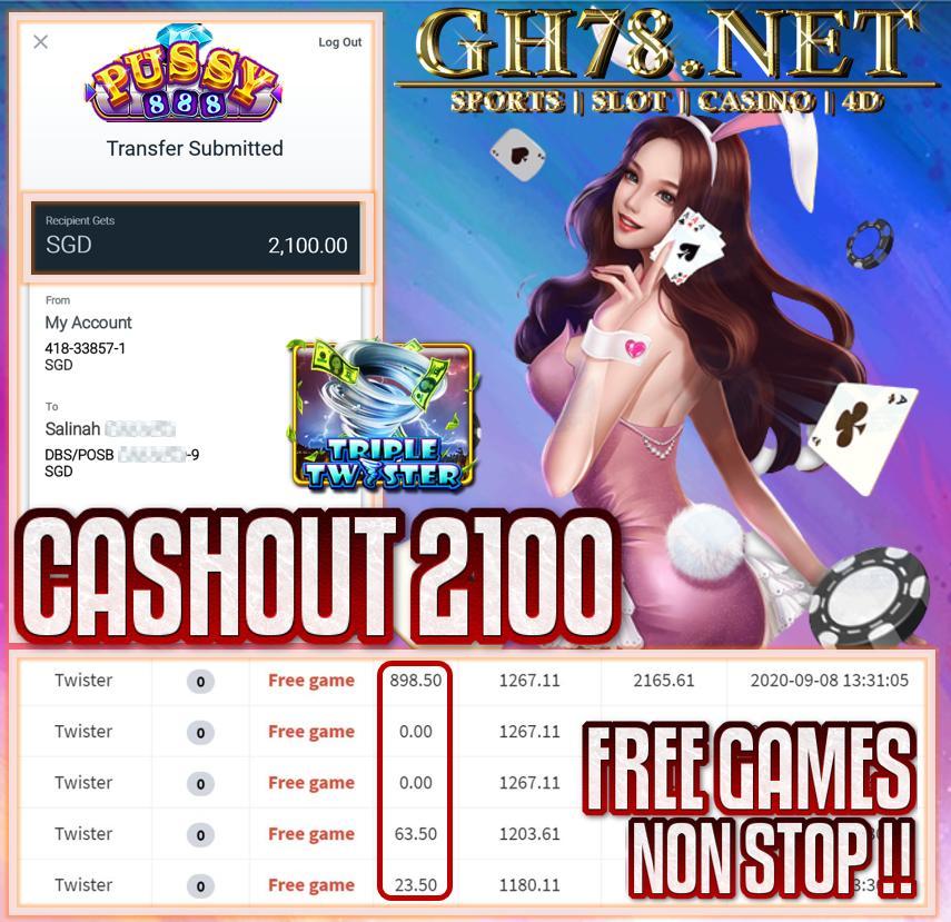 MEMBER PLAY PUSSY888 CASHOUT SGD2100