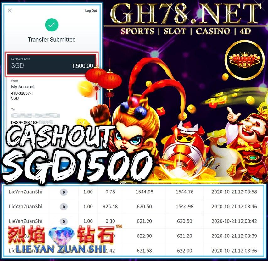 MEMBER PLAY PUSSY888 CASHOUT SGD1500