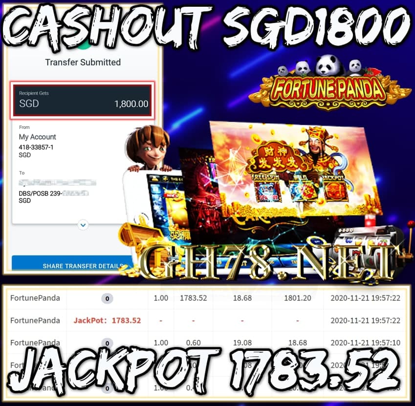 MEMBER PLAY PUSSY888 CASHOUT SGD1800 !!