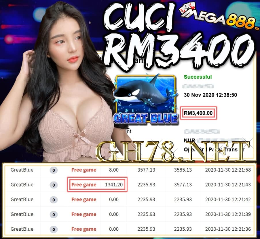 MEMBER MAIN MEGA888 CUCI RM3400 !!!