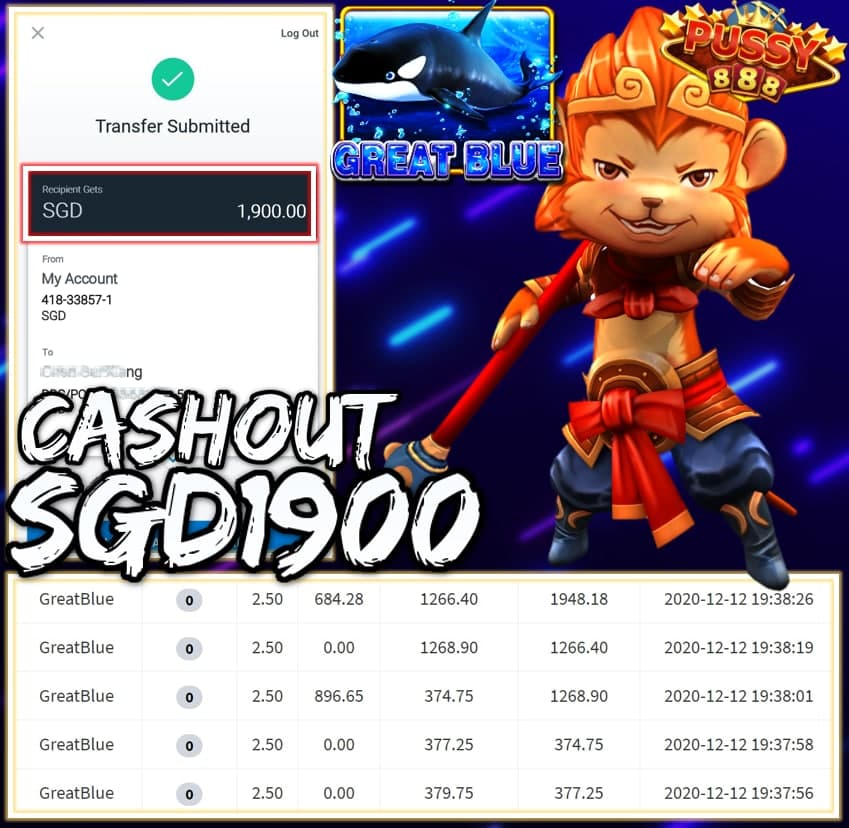 MEMBER PLAY PUSSY888 CASHOUT SGD1900 !!!