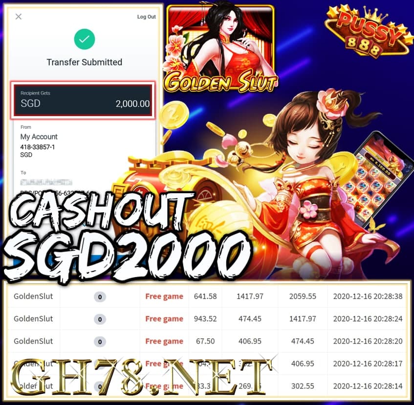 MEMBER PLAY PUSSY888 CASHOUT SGD2000 !!!