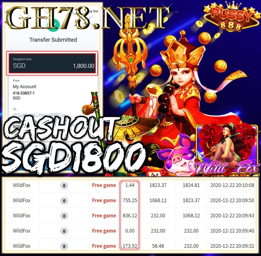 MEMBER PLAY PUSSY888 CASHOUT SGD1800 !!!