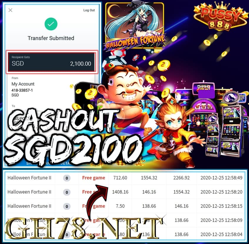 MEMBER PLAY PUSSY888 CASHOUT SGD2100 !!!