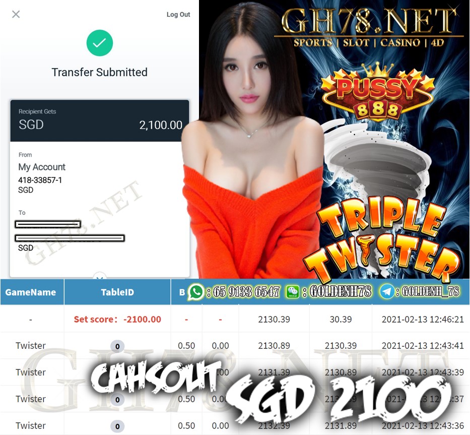PUSSY888 TWISTER GAME GETTING CASHOUT $S2100