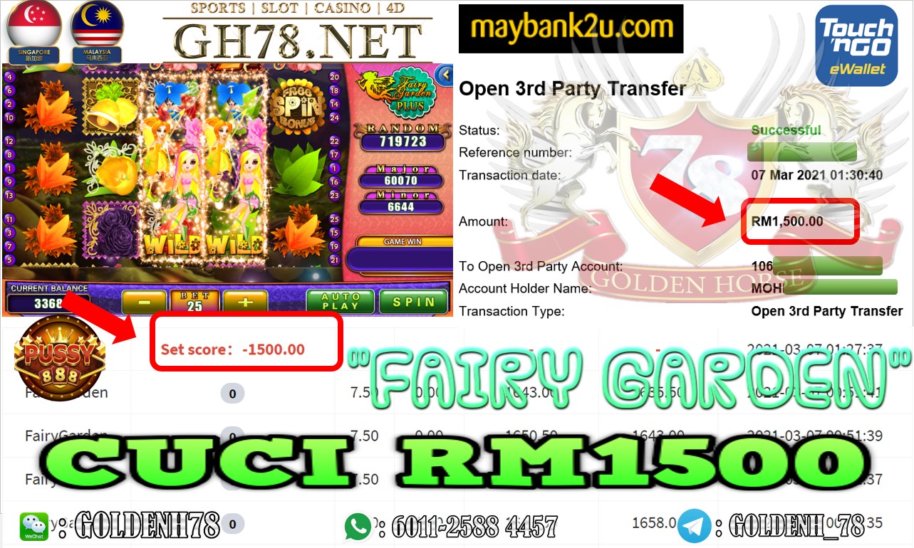PUSSY888 FAIRY GARDEN GAME CASHOUT RM1500 JOIN NOW WITH US AT GH78.NET !!
