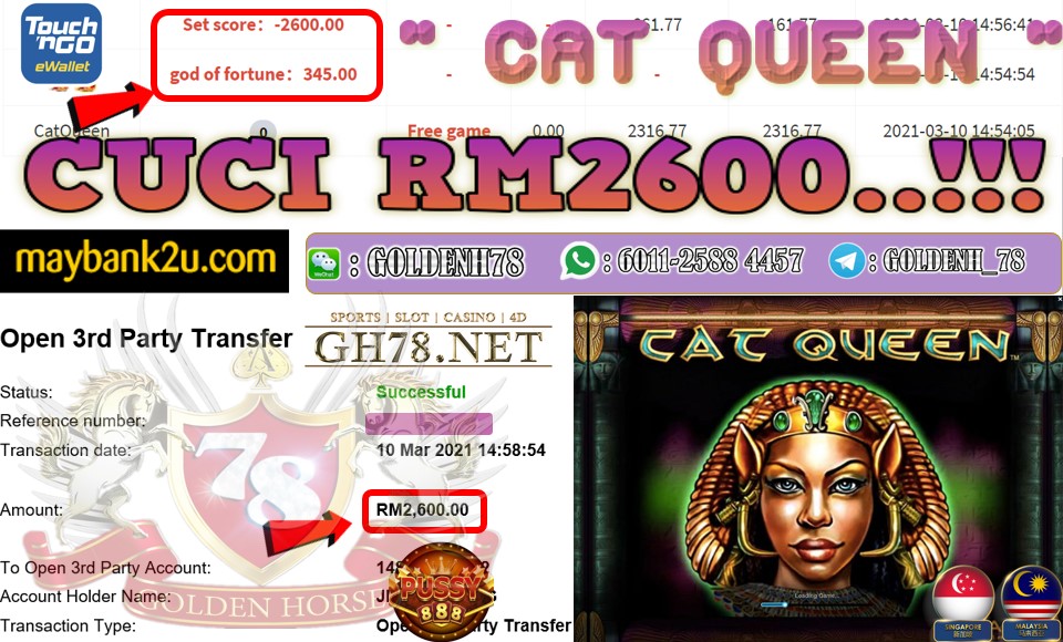PUSSY888 CAT QUEEN GAME CUCI RM2600 JOIN NOW WITH US AT GH78.NET !!