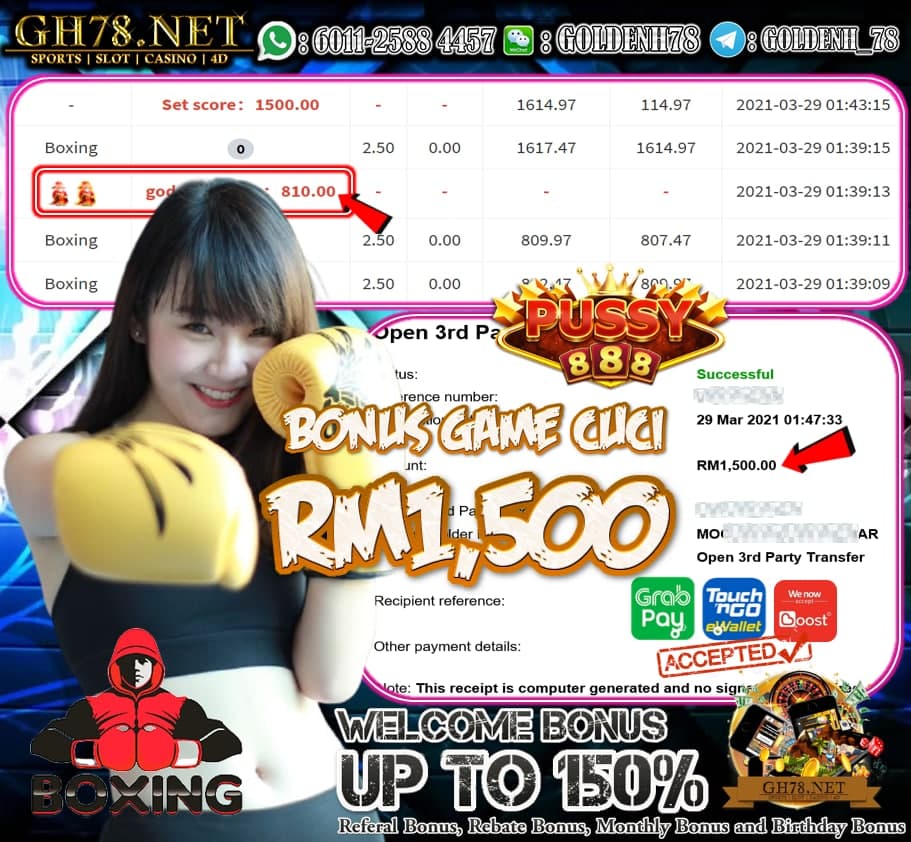 PUSSY888 BOXING GAME CUCI ANGPAO RM1500