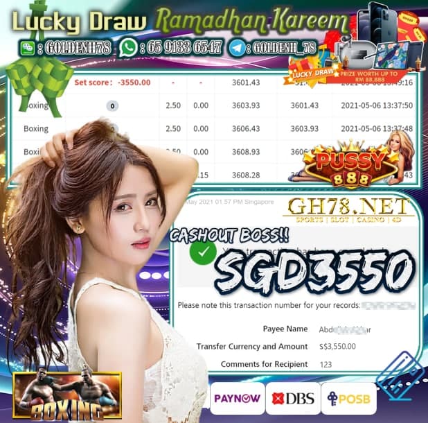 PUSSY888 BOXING GAME  CASHOUT SGD3550 JOIN NOW WITH US AT GH78.NET !!
