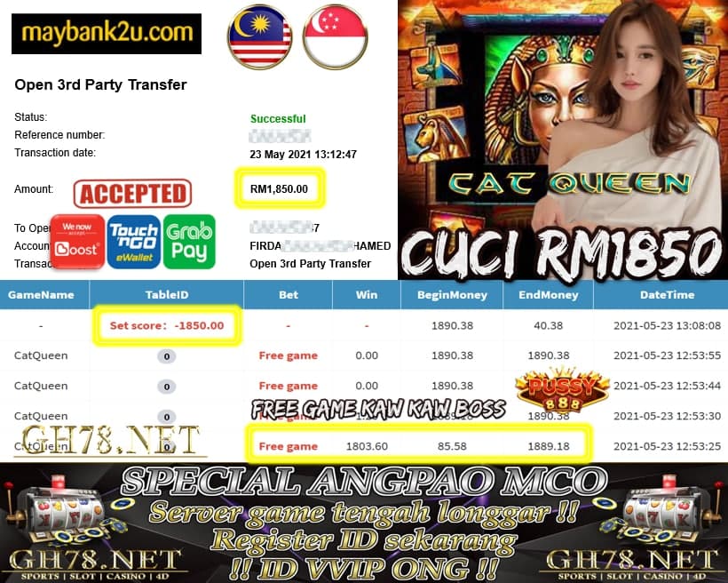 PUSSY888 CAT QUEEN GAME CUCI RM1850 JOIN NOW WITH US AT GH78.NET !!