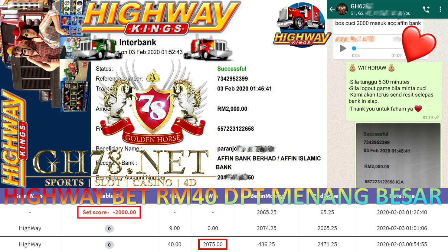 2020 NEW YEAR !!! MEMBER MAIN 918KISS, HIGHWAY KING ,WITHDRAW RM2000 !!!	