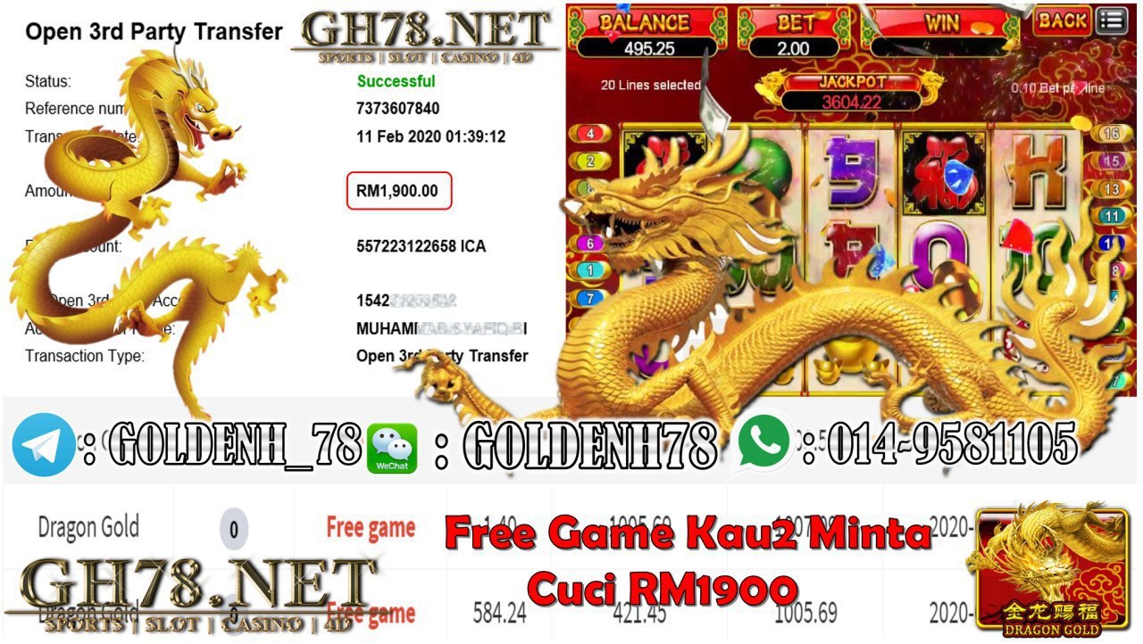 2020 NEW YEAR !!! MEMBER MAIN 918KISS, GOLD DRAGON , WITHDRAW RM1900!!