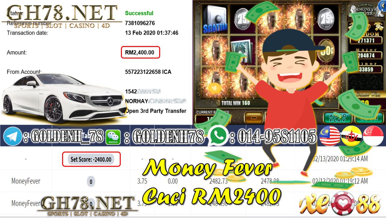 MEMBER MAIN XE88 GAME MONEYFEVER MINTA RM2400!!!! 