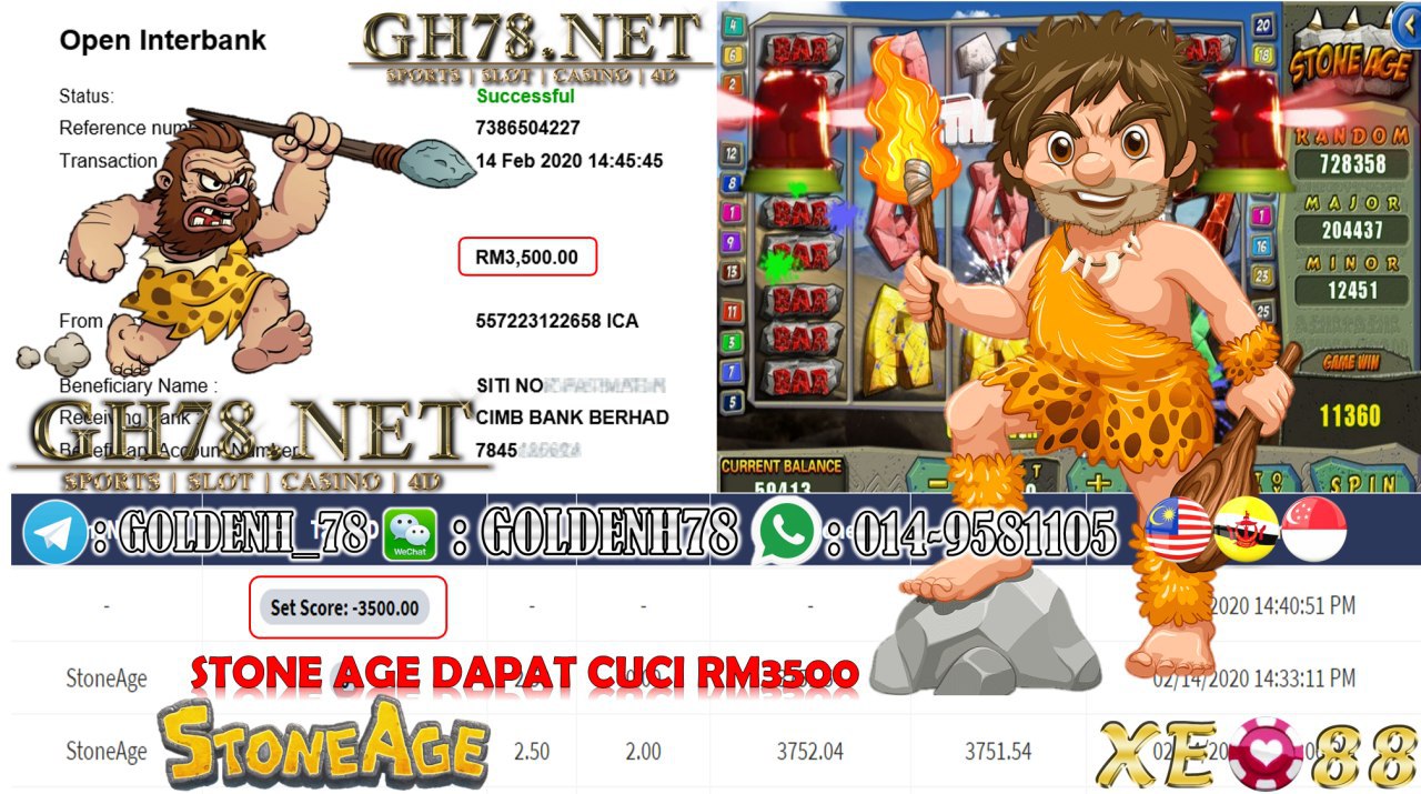 MEMBER MAIN XE88 GAME STONE AGE MINTA OUT RM3500!!!!
